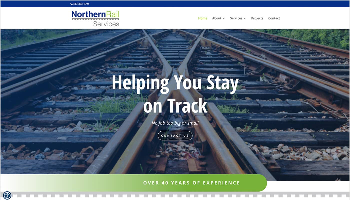 Northern Rail Services website, digital marketing agency MA, full service marketing agency, custom website design Northern CT