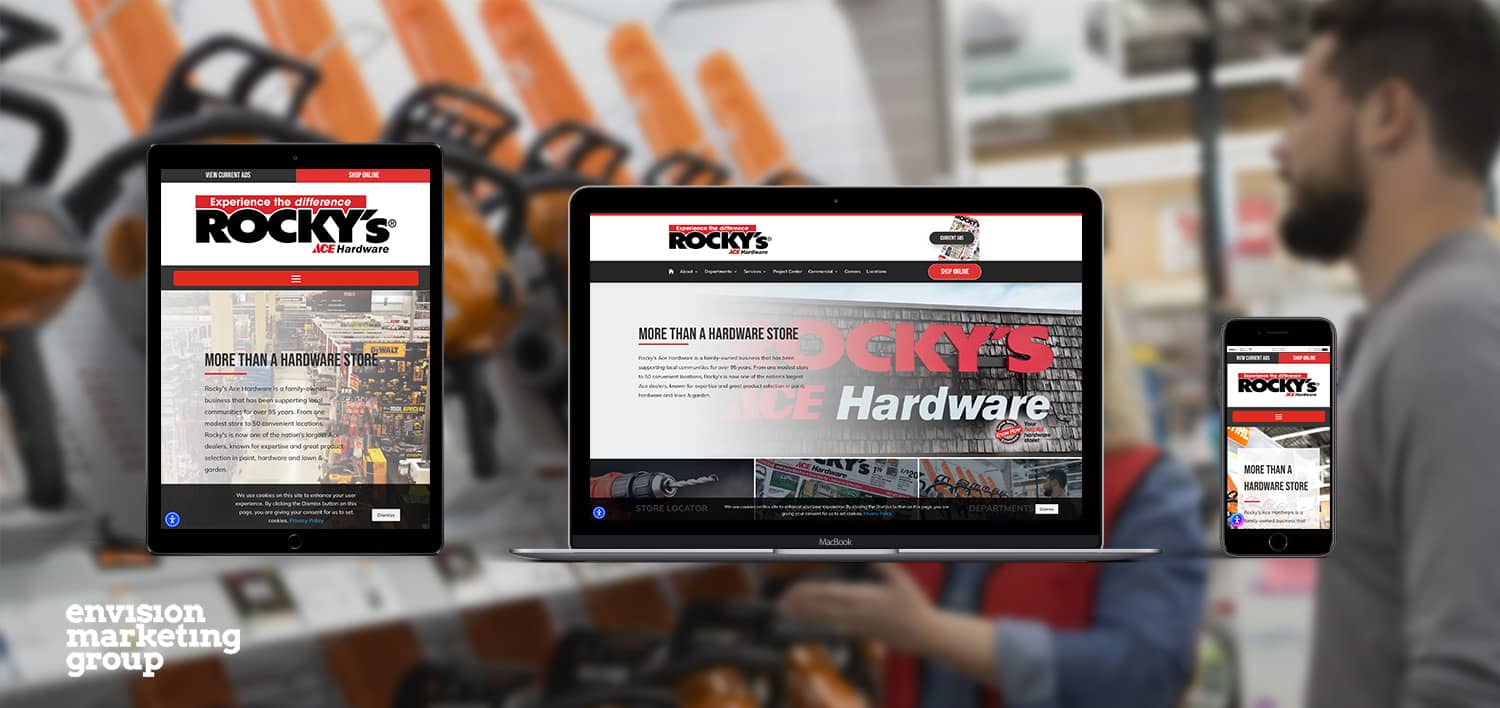 Rocky's Ace Hardware New Website Design By Envision Marketing Group